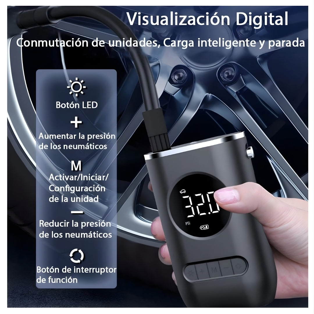 Compresor De Aire Mini  Portátil 150 Psi Pantalla Digital Led